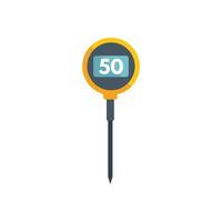 Digital thermometer temperature icon flat vector. Medical laser vector