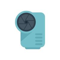 Action camera focus icon flat vector. Goal social vector