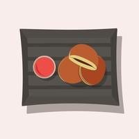 Dorayaki vector illustration. Dorayaki is a Japanese dessert