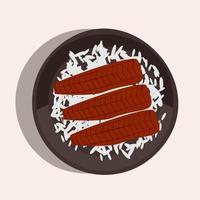 la anguila a la parrilla o unagi es una cocina japonesa. ilustración vectorial vector