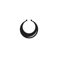 Lunula Necklace logo or icon design vector