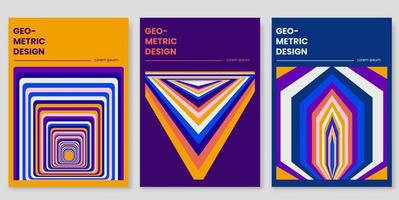 Flat geometric covers design. Colorful modernism.Layered vector.