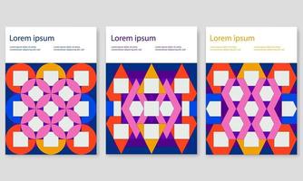 Retro geometric covers design.Colorful modernism. Simple shapes composition. vector