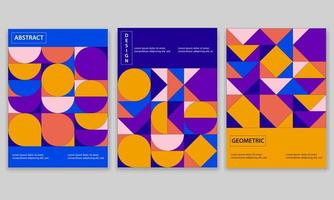 Set of Retro Geometric Covers. Abstract Shape Composition. vector