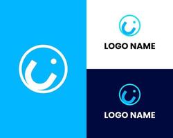 vector de logotipo de símbolo simple de letra u y o hombre