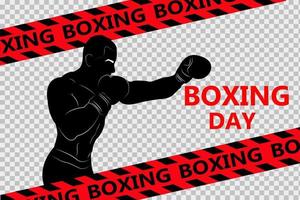 All about boxing. Boxing day. Silhouette. Direct hit. Athlete in training shows skills. vector