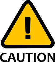 Exclamation mark icon isolated on yellow triangle. Caution and warning. vector