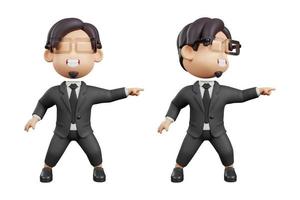 businessman with a pointing pose. 3d render illustration photo