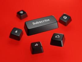 subscribe keyboard key. 3d rendersubscribe keyboard key. 3d render illustration photo