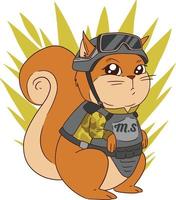 Military Squirrel t-shirt 2023 vector
