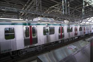 11 January 2023 Dhaka  Bangladesh The Dhaka Metro Mass Rapid Transit MRT High Speed electric train on the platform photo