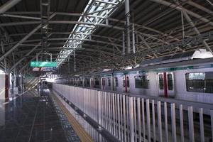 11 January 2023 Dhaka  Bangladesh The Dhaka Metro Mass Rapid Transit MRT High Speed electric train on the platform photo