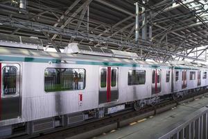 11 January 2023 Dhaka  Bangladesh The Dhaka Metro Mass Rapid Transit MRT High Speed electric train on the platform photo