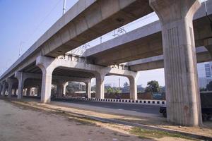 10 January 2023 Dhaka-Bangladesh Skyward structure view of The Dhaka Metro Mass Rapid Transit MRT in Bangladesh photo