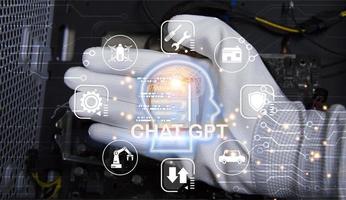 Concept, CPU, AI is used to control everything around, using artificial intelligence. photo