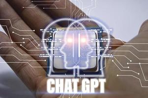 Conceptually, ChatGPT is an AI chatbot or artificial intelligence that can communicate through messages with humans naturally. photo