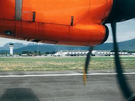 A propeller aircraft landed in Langkawi airport photo