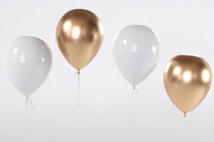 White and gold balloons luxury clean background photo