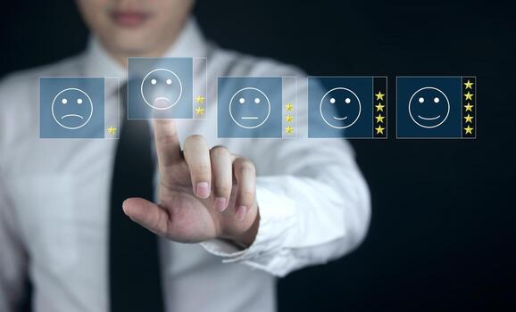 Assessment Concepts, Analysis Results, Customer Satisfaction Surveys, and Performance Appraisals. Service users or supervisors give ratings on online applications to assess quality of service. photo