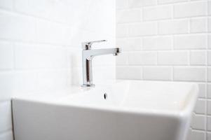 Background of modern sink in bathroom photo