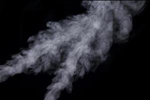 Abstract  powder or smoke isolated on black background photo