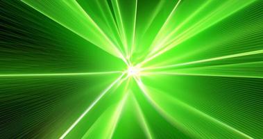 Abstract background with a tunnel of green energy magical light lines and stripes with waves. Screensaver beautiful photo