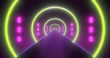 Abstract glowing neon retro tunnel round bright shiny multicolored beautiful. Abstract background photo