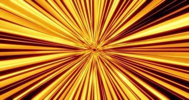Abstract glowing yellow futuristic energetic fast tunnel of lines and bands of magical energy in space. Abstract background photo