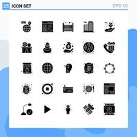 Set of 25 Modern UI Icons Symbols Signs for flowers energy user house apartment Editable Vector Design Elements