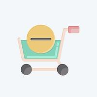 Icon Delete From Cart. related to Online Store symbol. flat style. simple illustration. shop vector