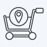 Icon Shop Location. related to Online Store symbol. line style. simple illustration. shop vector