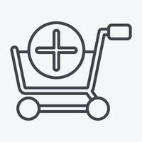 Icon Add. related to Online Store symbol. line style. simple illustration. shop vector