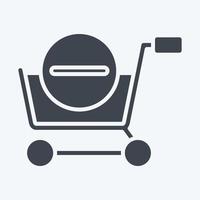 Icon Delete From Cart. related to Online Store symbol. glyph style. simple illustration. shop vector