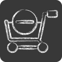 Icon Delete From Cart. related to Online Store symbol. chalk style. simple illustration. shop vector