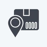 Icon Package Tracking. related to Online Store symbol. glyph style. simple illustration. shop vector