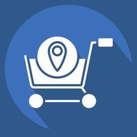 Icon Shop Location. related to Online Store symbol. long shadow style. simple illustration. shop vector