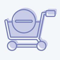 Icon Delete From Cart. related to Online Store symbol. two tone style. simple illustration. shop vector