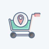 Icon Shop Location. related to Online Store symbol. doodle style. simple illustration. shop vector