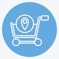 Icon Shop Location. related to Online Store symbol. blue eyes style. simple illustration. shop vector