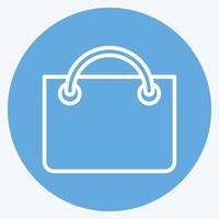 icono de bolsa de compras. relacionado con el símbolo de la tienda en línea. estilo de ojos azules. ilustración sencilla. tienda vector