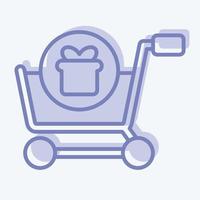 Icon Buy With Gift. related to Online Store symbol. two tone style. simple illustration. shop vector