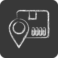 Icon Package Tracking. related to Online Store symbol. chalk style. simple illustration. shop vector
