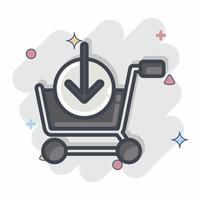 descarga de iconos. relacionado con el símbolo de la tienda en línea. estilo cómico ilustración sencilla. tienda vector