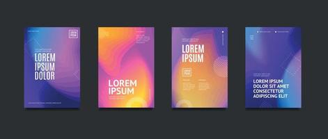 Poster Banner Card with Abstract Vibrant Color Gradient Blot Set. Vector