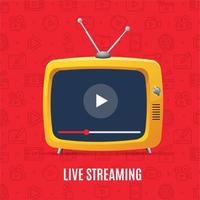 Live Streaming Concept Banner with Realistic Detailed 3d Tv. Vector