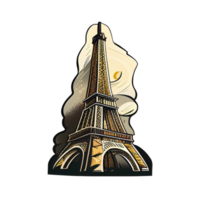 pegatina de dibujos animados de la torre eiffel en parís, francia png