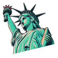 adesivo de desenho animado a estátua da liberdade em nova york png