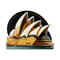 adesivo de desenho animado do marco da ópera de sydney na austrália png