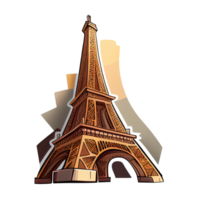 autocollant de dessin animé de la tour eiffel à paris, france png