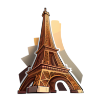 Cartoon sticker of The Eiffel Tower in Paris, France png